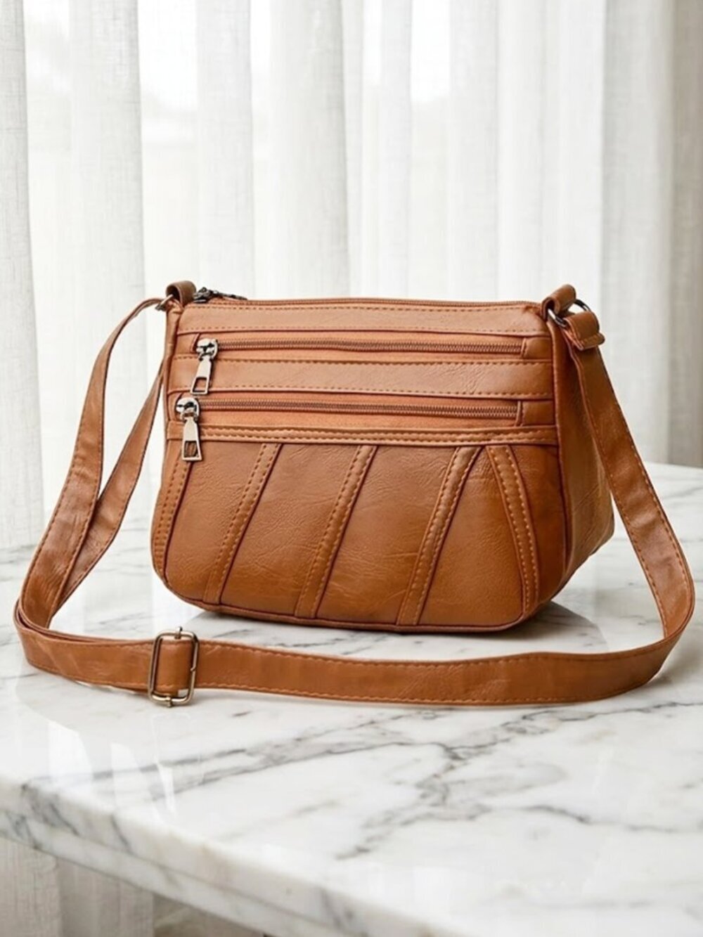 Ladies Brown Fashionable Crossbody Bag - Sling Shoulder Bag